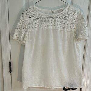 Women’s white linen blouse J Crew size 10